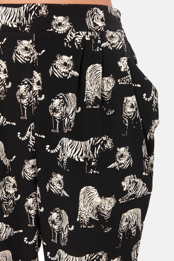 tiger print flare pants