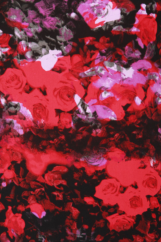 red floral halter top