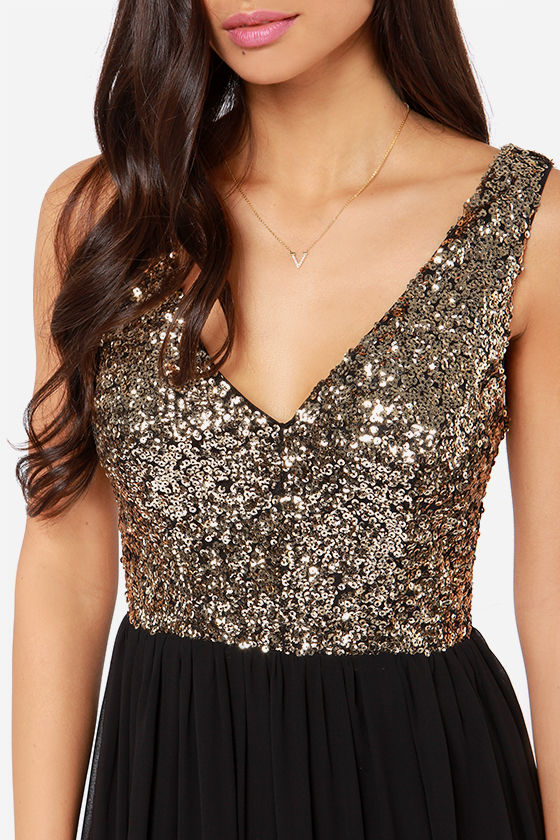 black gold sequin