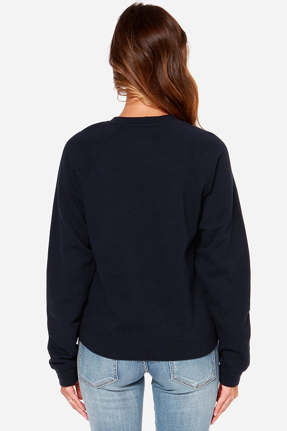Obey Demeter Crew - Navy Blue Sweater - Blue Sweatshirt - $64.00