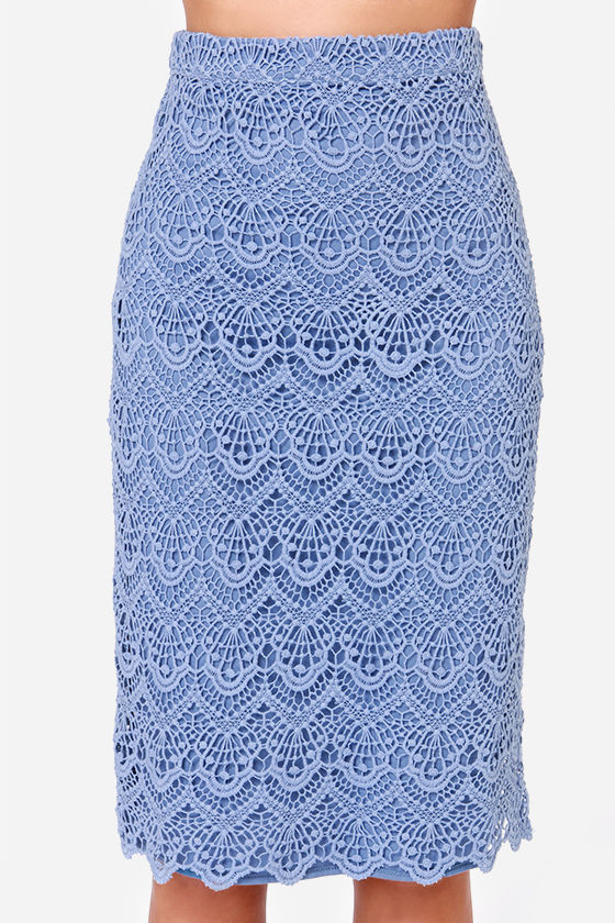 Light Blue Skirt Pencil Skirt Midi Skirt 93.00