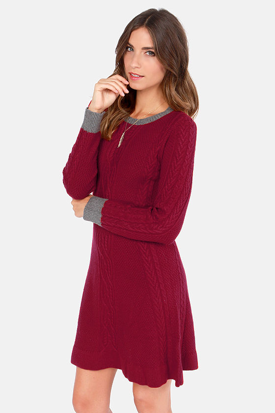 fashion nova red sweater dress