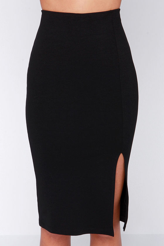 bodycon black maxi skirt