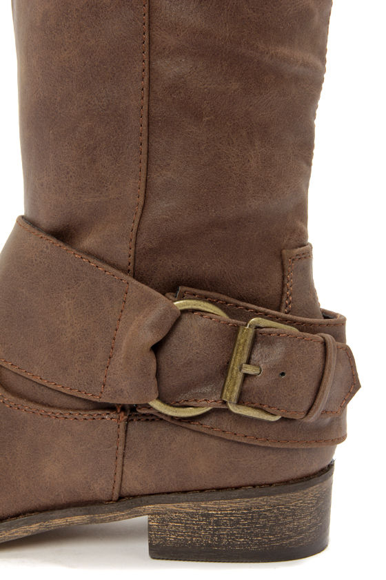 Cute Brown Boots Riding Boots Vegan Boots 46.00