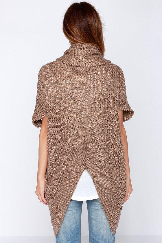 Chic Brown Cardigan - Cardigan Sweater - Cocoon Sweater - $45.00