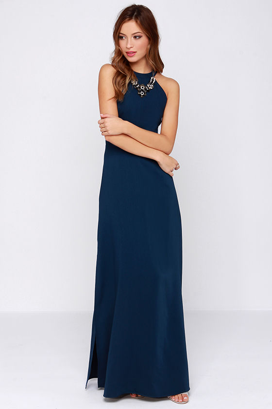 Keepsake Adore You Navy Blue Dress Maxi Dress Gown 172.00