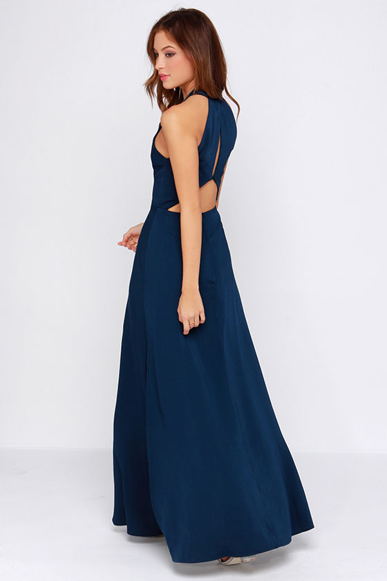 Keepsake Adore You Navy Blue Dress Maxi Dress Gown 172.00