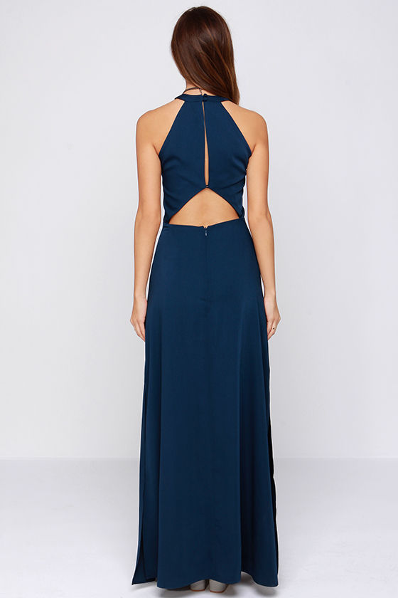 Keepsake Adore You Navy Blue Dress Maxi Dress Gown 172.00