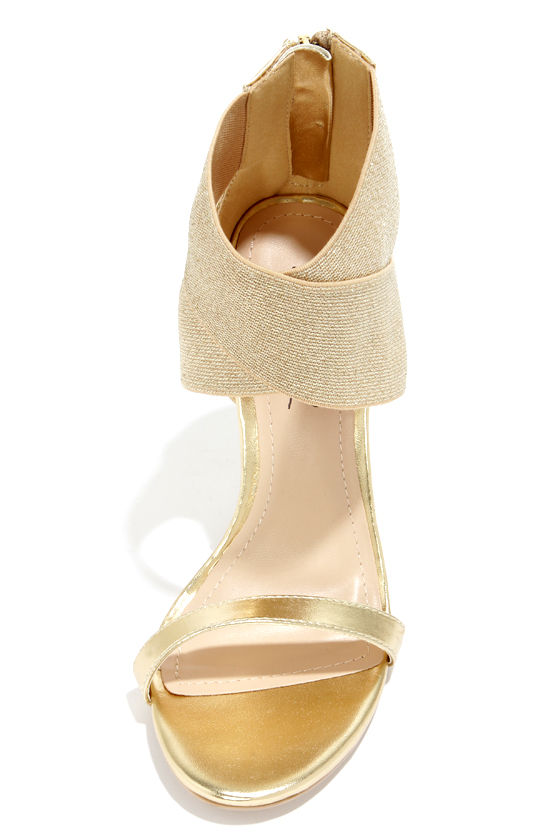 Sexy Gold Heels - Ankle Strap Heels - Dress Sandals - $34.00