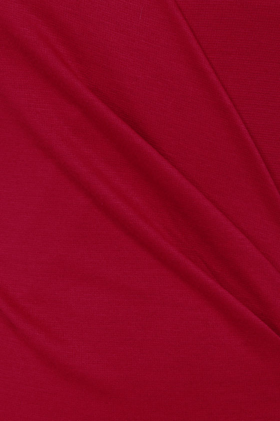 Sexy Wine Red Dress - Long Sleeve Dress - Wrap Dress - $35.00