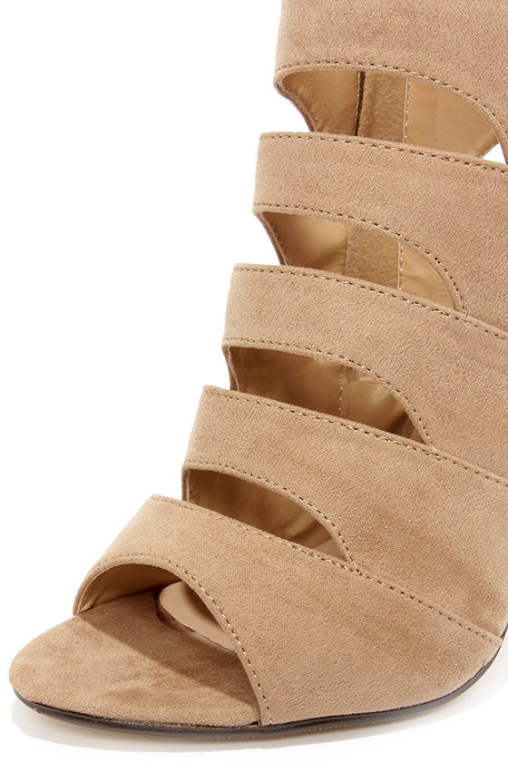 taupe booties high heel