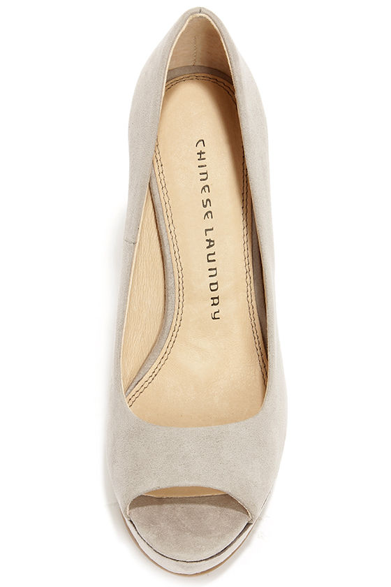 gray heels open toe
