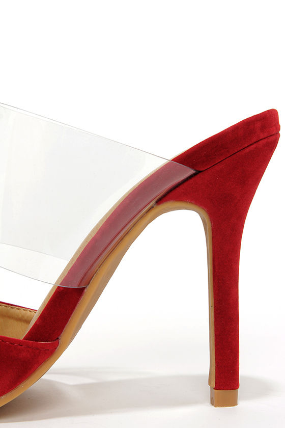perspex pointed mules