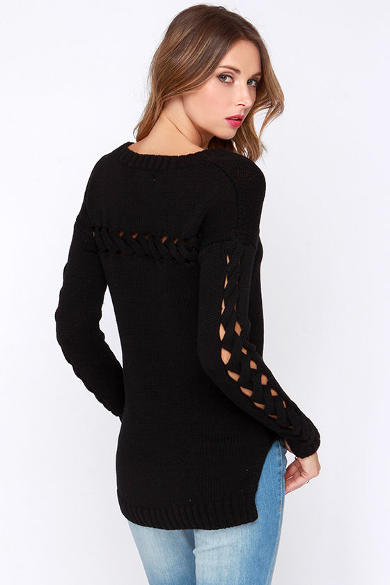 Cute Sweater - Black Sweater - High-Low Sweater - $67.00