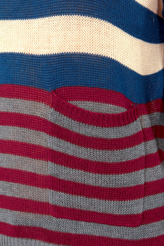 Cute Striped Sweater - Open Knit Sweater - $49.00