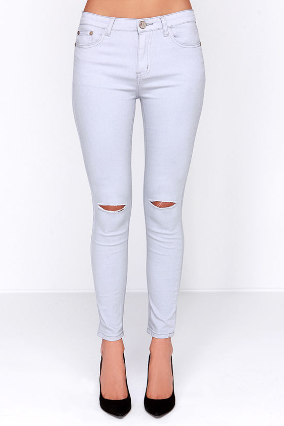 light grey skinny jeans