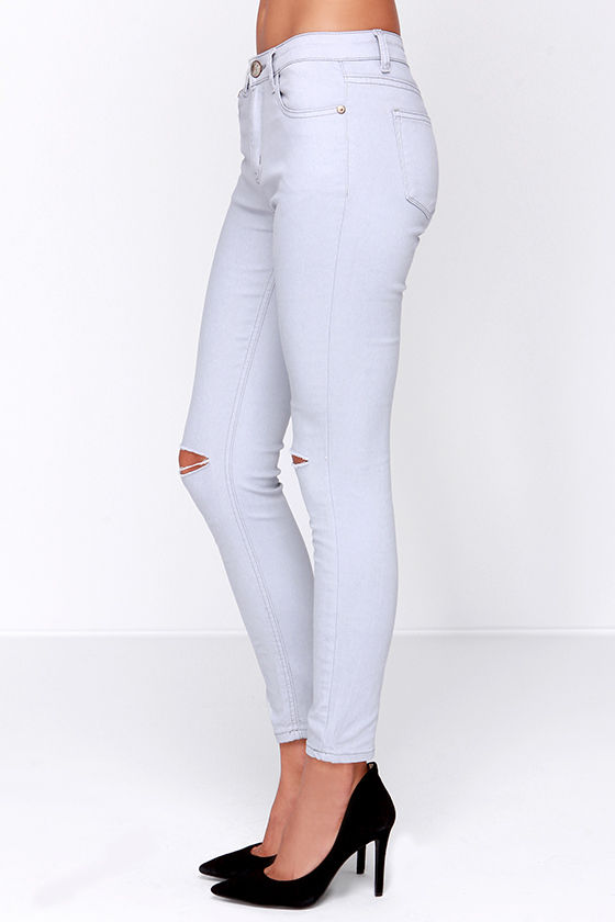 light grey skinny jeans