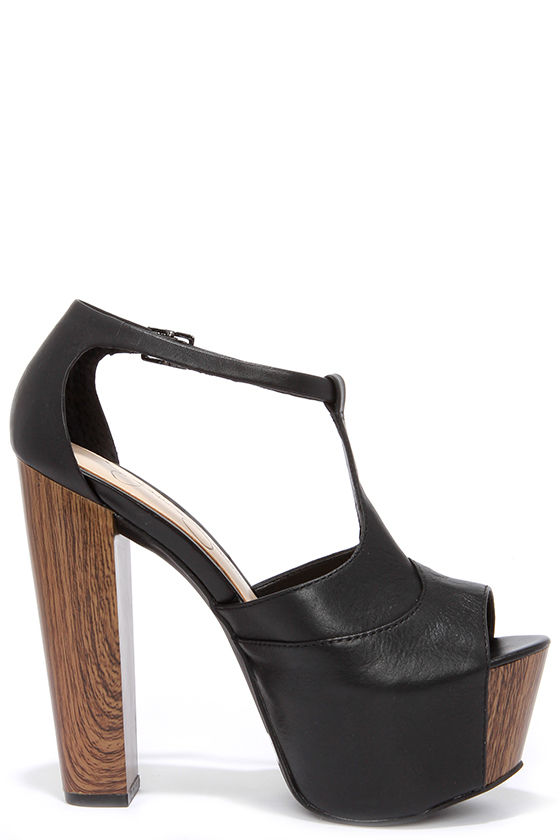 jessica simpson black heels with straps