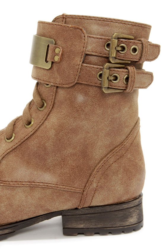 cute tan combat boots