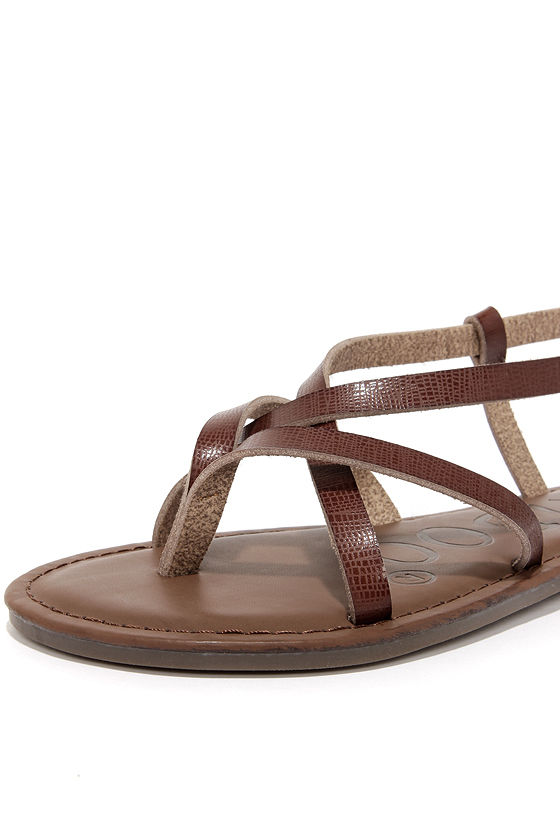 Cute Brown Sandals - Flat Sandals - Thong Sandals - $18.00