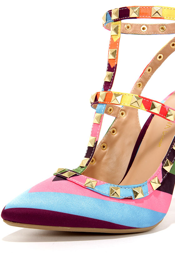 pointed studded heels