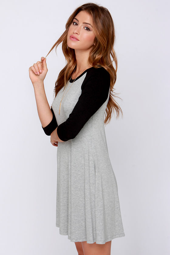 black and grey frock