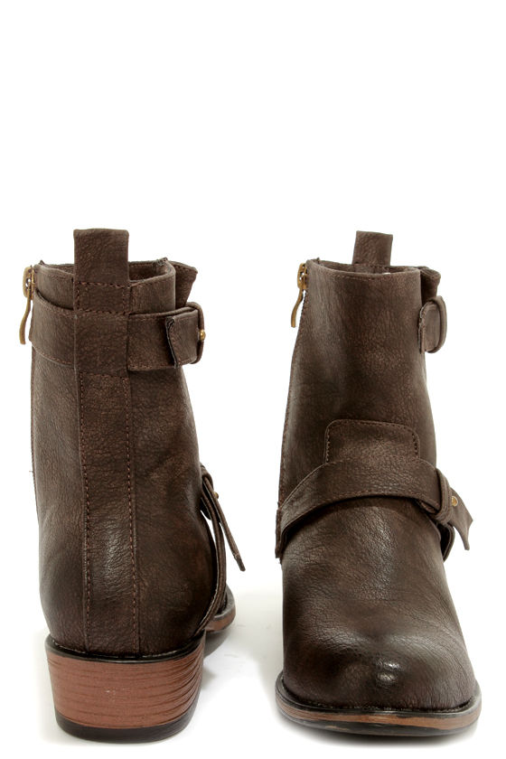 Cute Black Boots - Ankle Boots - Belted Boots - $68.00