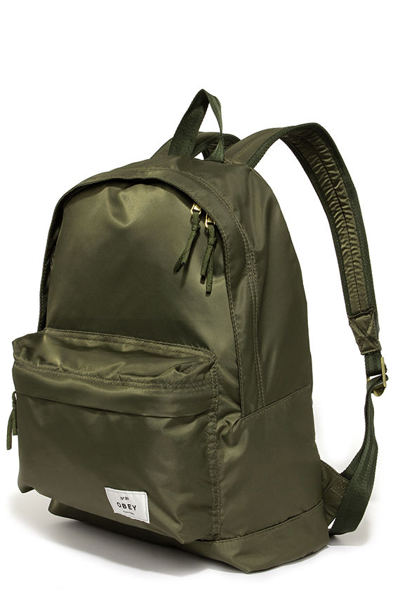 Obey Laroche Backpack Army Green Bag Green Backpack 79.00