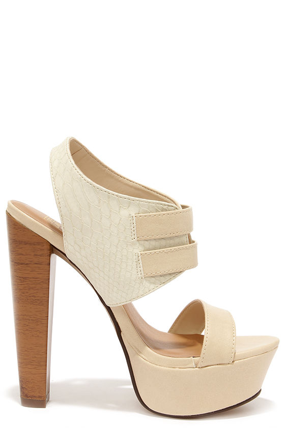 beige platform heels closed toe