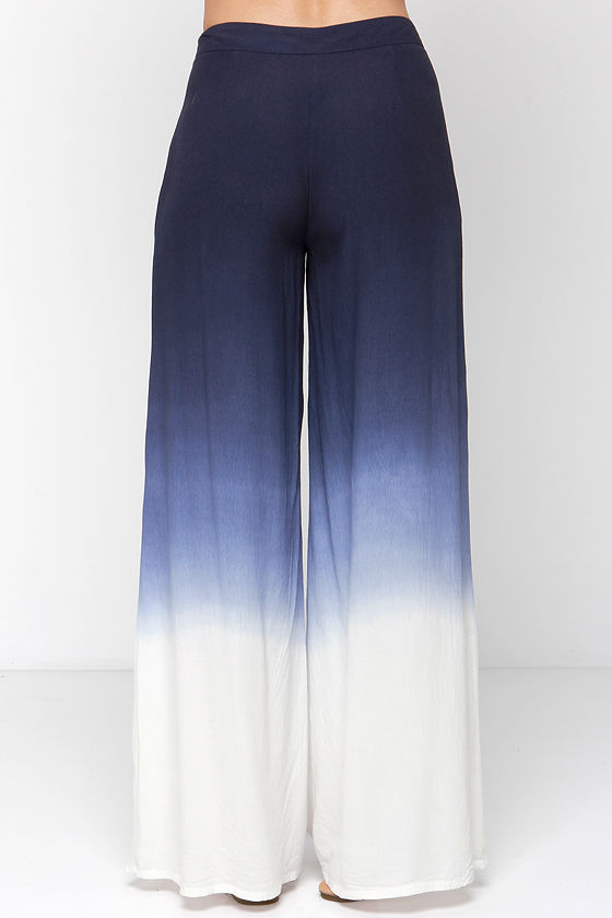 Cute Blue Pants DipDye Pants Wide Leg Pants 77.00