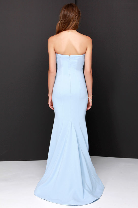 blue strapless