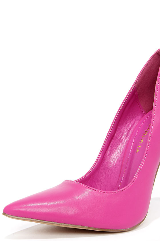 fuchsia pump heels