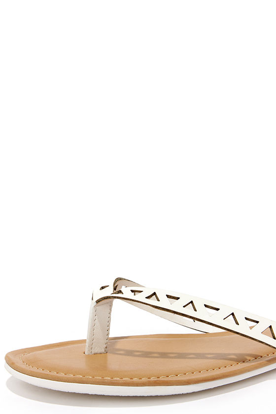 Cute White Flip Flops - White Thongs - Thong Sandals - $12.00
