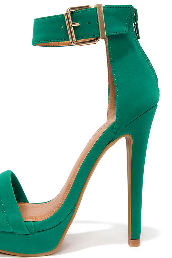 jade green high heels