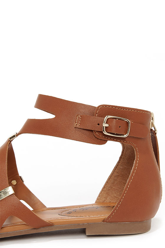 tan and gold gladiator sandals