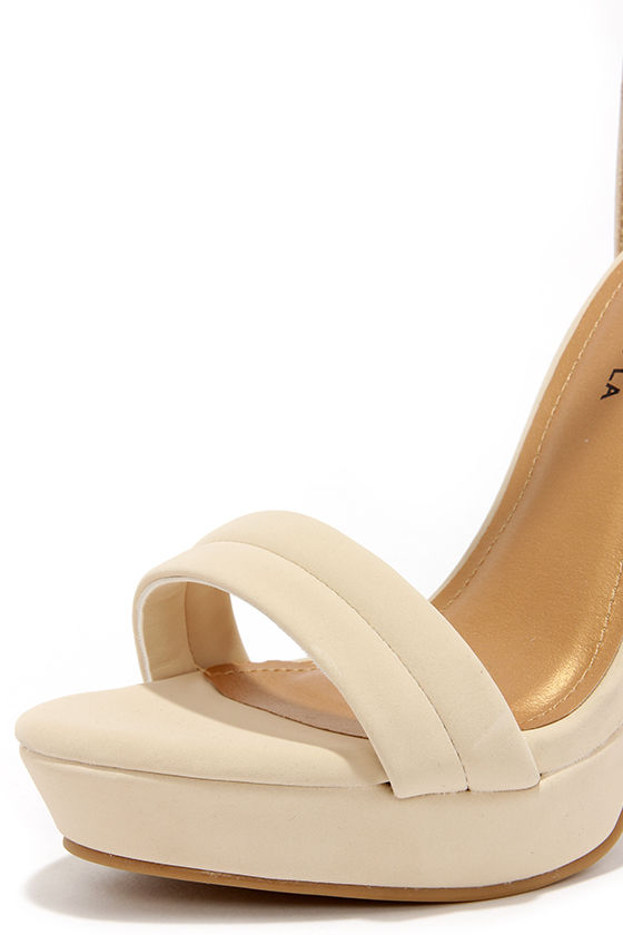 nude heels with ankle strap