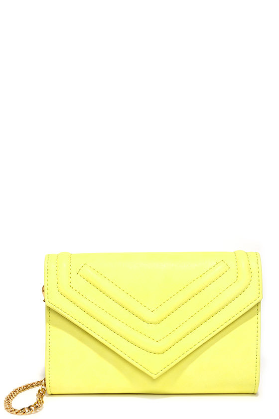 Pretty Lemon Yellow Clutch - Yellow Purse - Envelope Clutch - $25.00