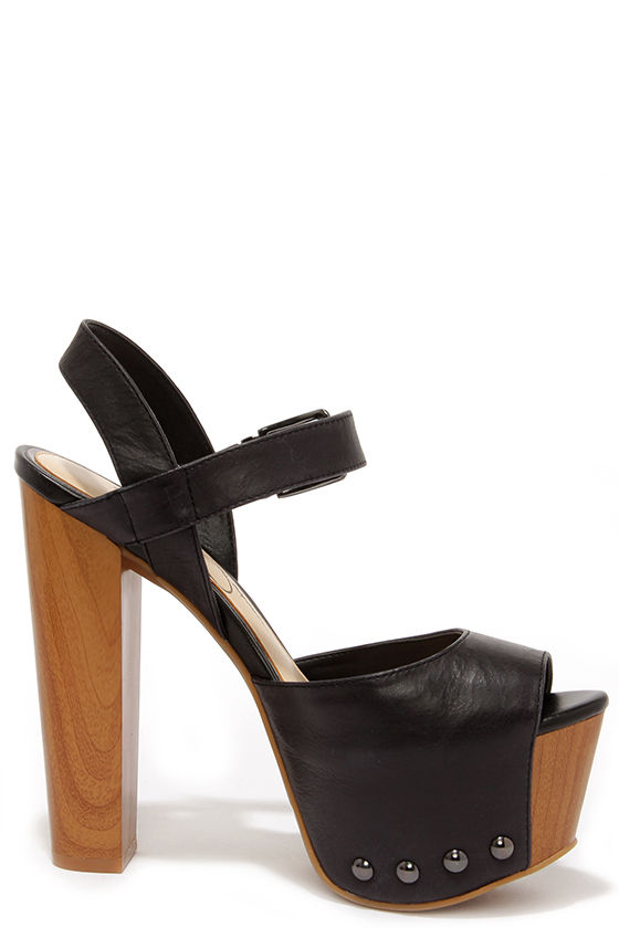 Cute Platform Sandals - High Heel Sandals - Black Sandals - $104.00