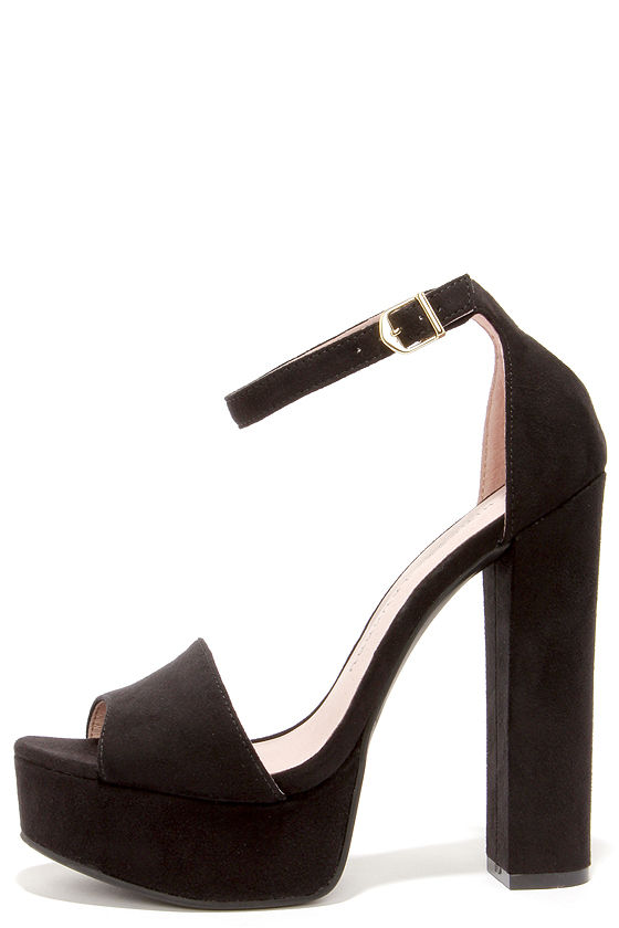black heels with small platform