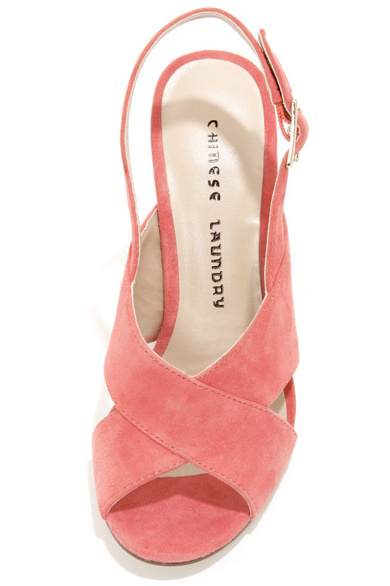 Cute Coral Heels - High Heel Sandals - Coral Shoes - Slingback Shoes - $79.00