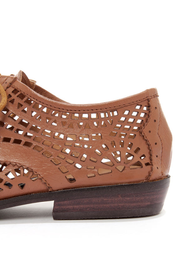 brown oxford flats