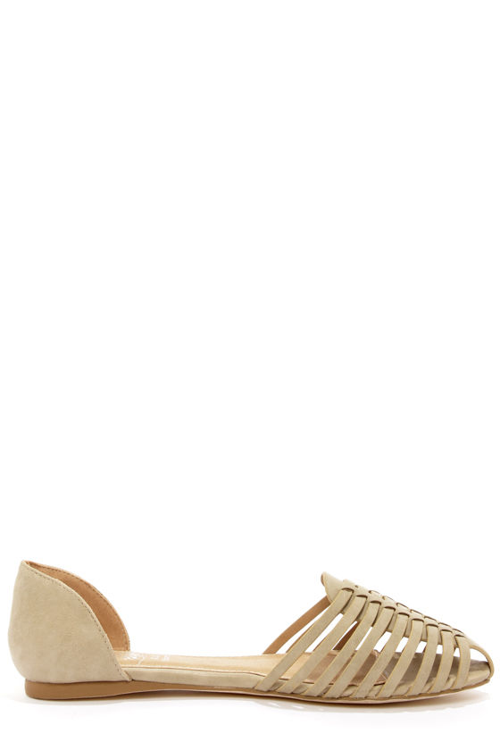 Cute Woven Flats - D'Orsay Flats - Beige Shoes - $47.00