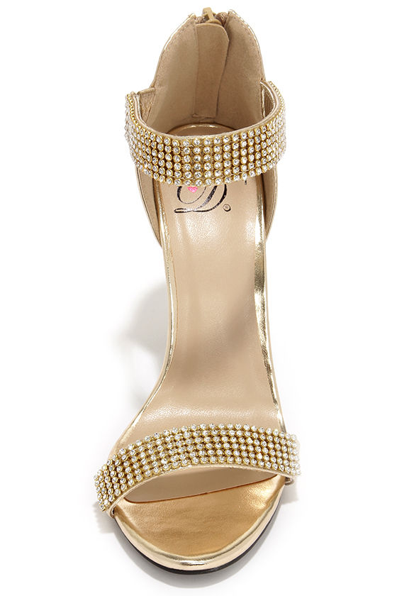 gold heels under 50