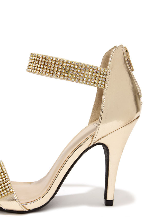 yellow rhinestone heels