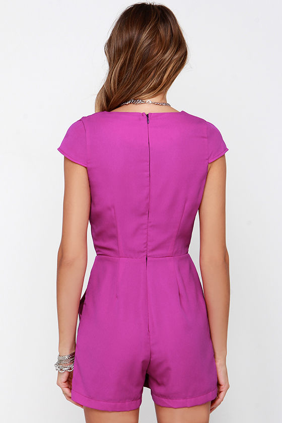 purple jean romper