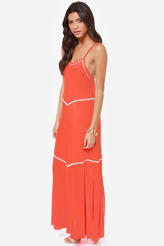 O'Neill Birdie Dress - Coral Dress - Maxi Dress - $69.50