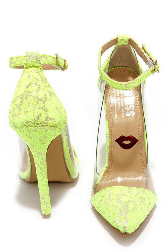 lace up yellow heels