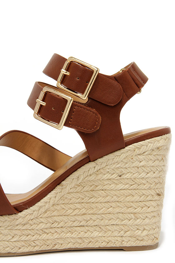 dark tan wedge sandals