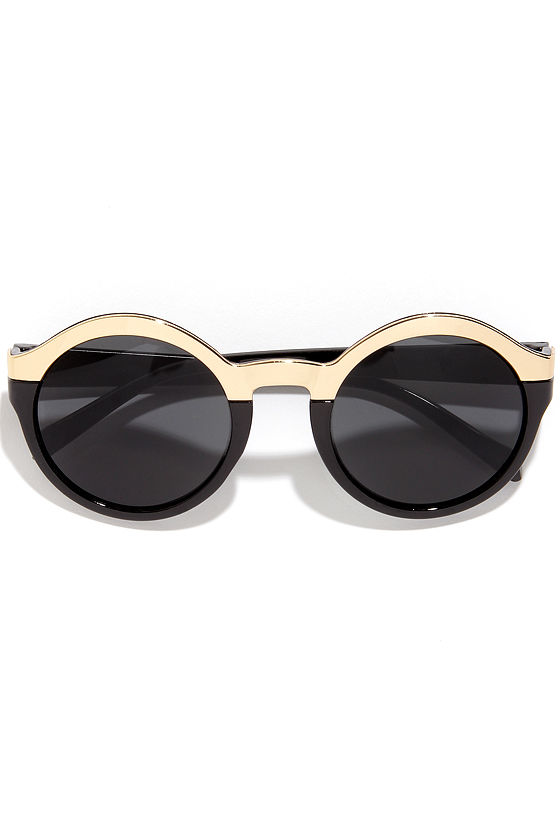 Cool Black Sunglasses - Gold and Black Sunglasses - $12.00