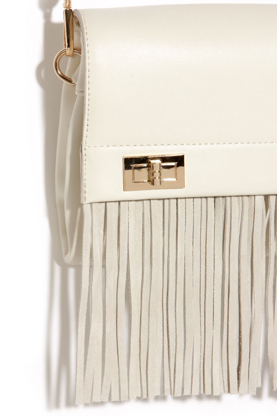 black and cream purse